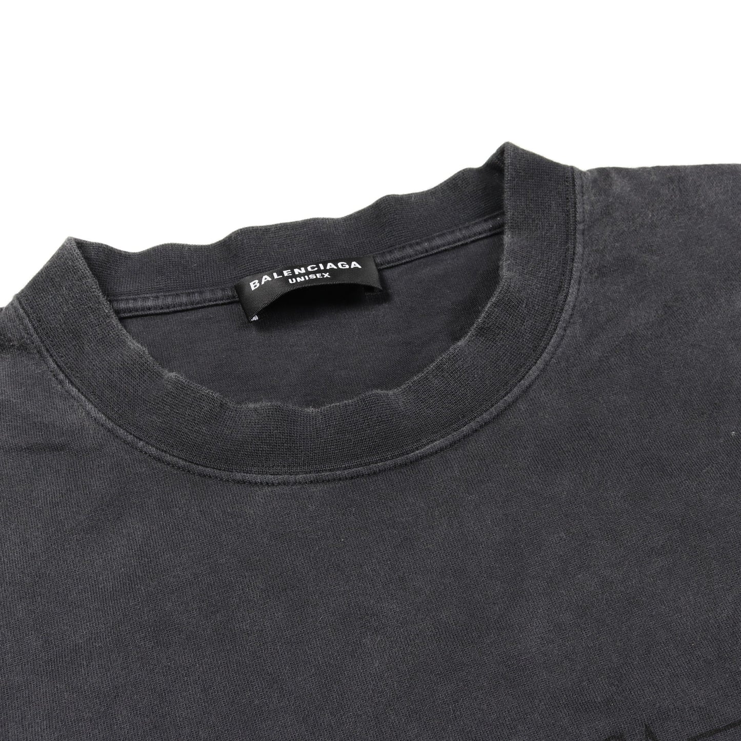 FASHION INSTITUTE Tシャツ クルーネック コットン ダークグレー バレンシアガ トップス BALENCIAGA