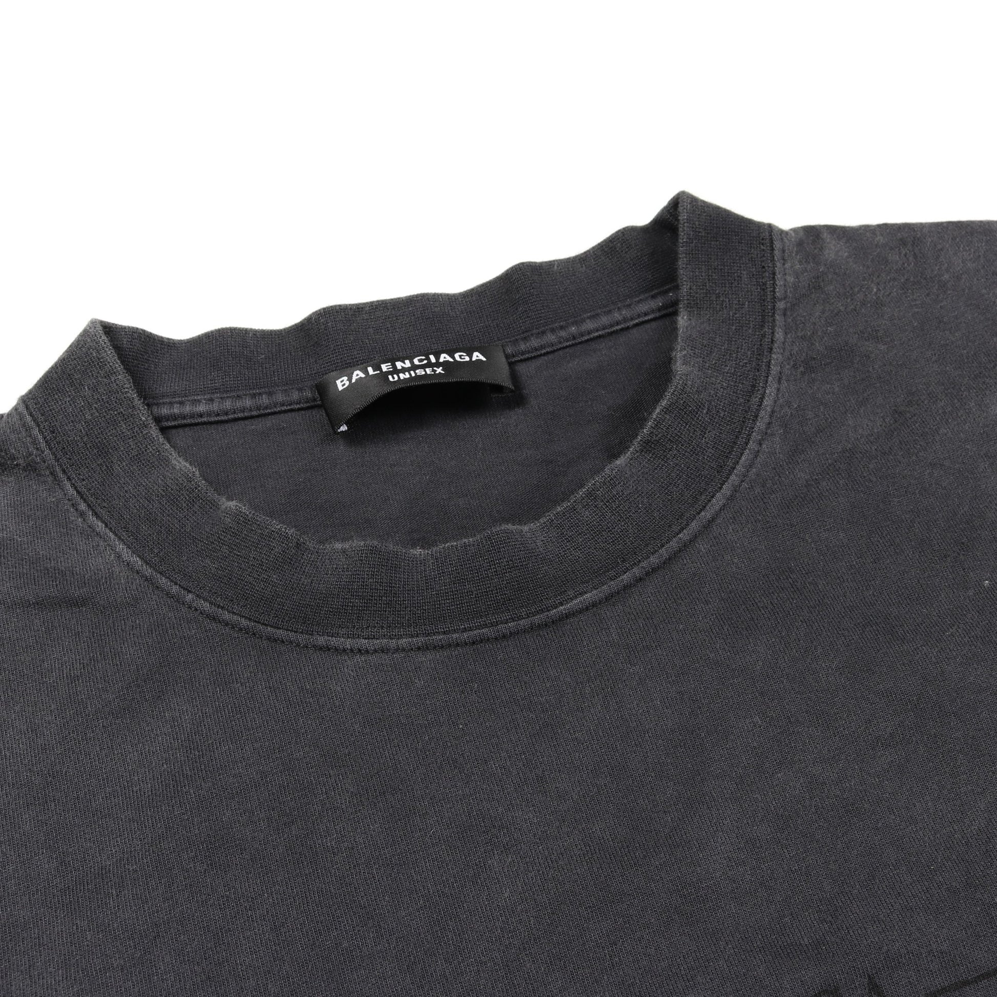 FASHION INSTITUTE Tシャツ クルーネック コットン ダークグレー バレンシアガ トップス BALENCIAGA