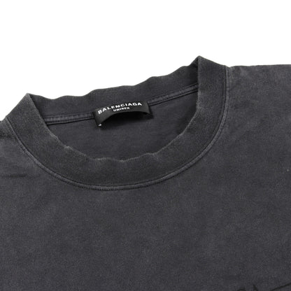 FASHION INSTITUTE Tシャツ クルーネック コットン ダークグレー バレンシアガ トップス BALENCIAGA