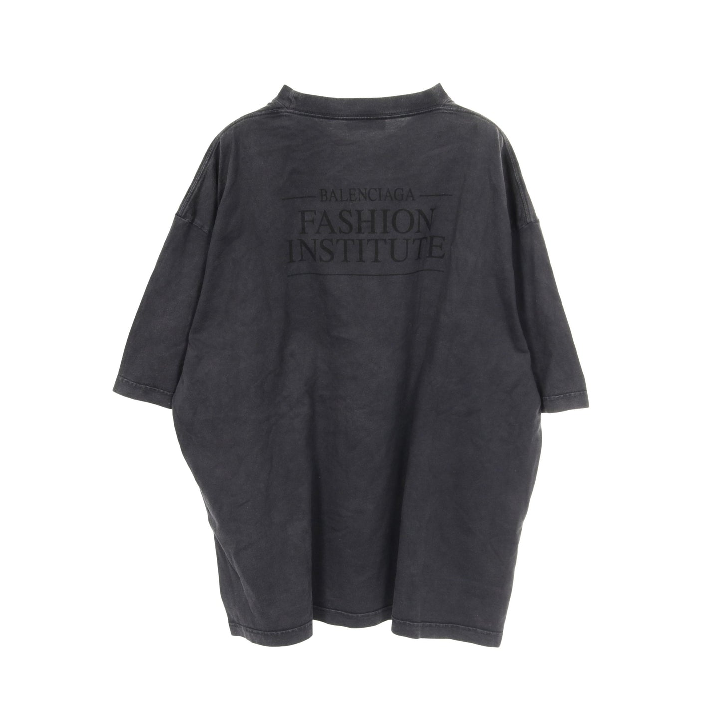FASHION INSTITUTE Tシャツ クルーネック コットン ダークグレー バレンシアガ トップス BALENCIAGA
