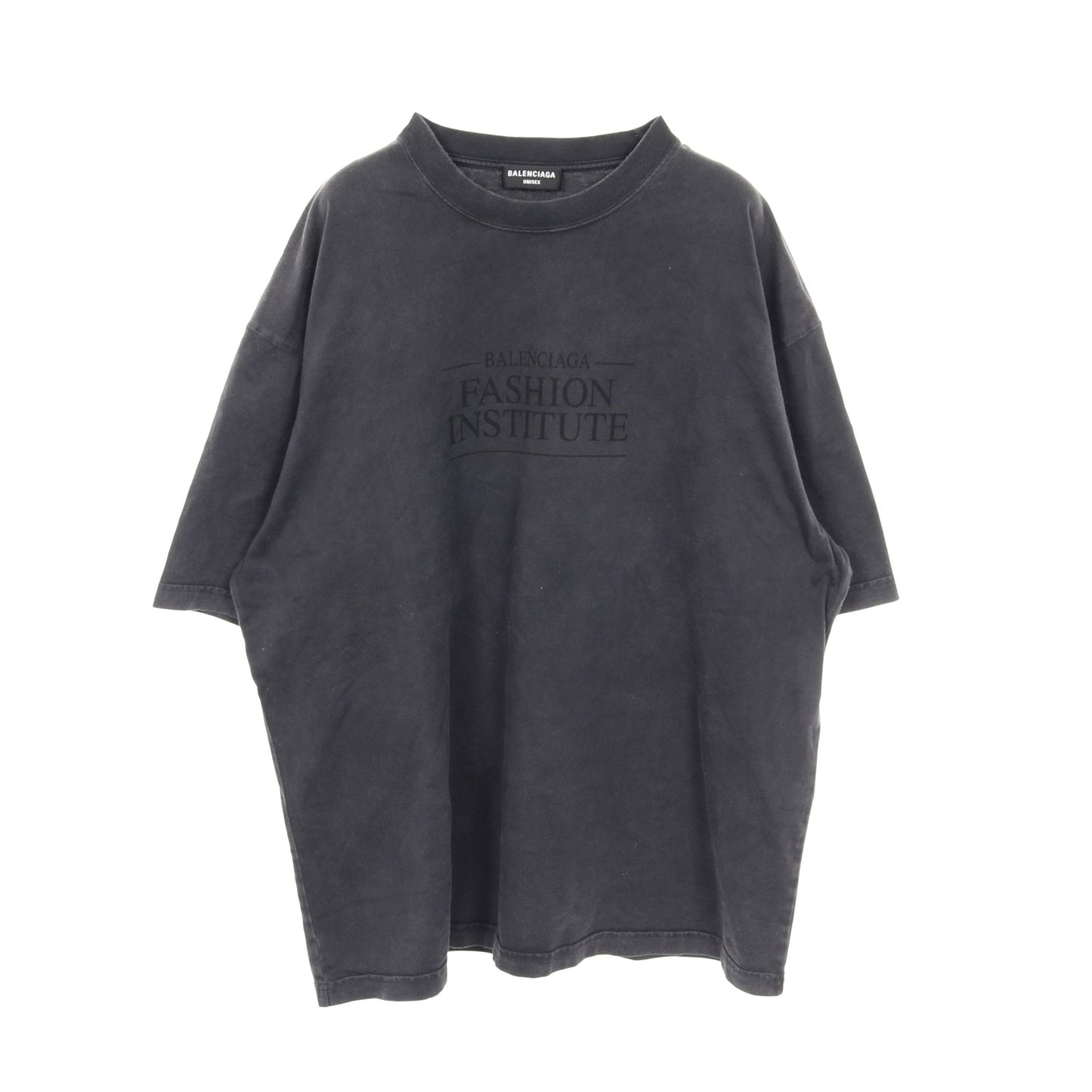 FASHION INSTITUTE Tシャツ クルーネック コットン ダークグレー バレンシアガ トップス BALENCIAGA