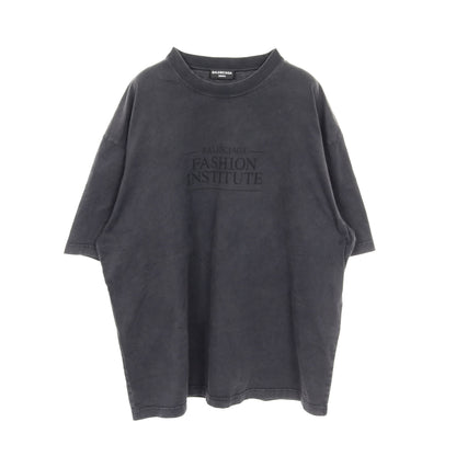 FASHION INSTITUTE Tシャツ クルーネック コットン ダークグレー バレンシアガ トップス BALENCIAGA