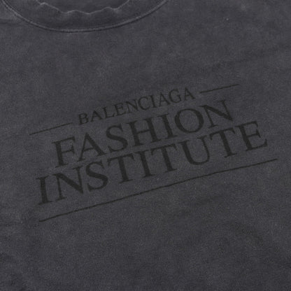 FASHION INSTITUTE Tシャツ クルーネック コットン ダークグレー バレンシアガ トップス BALENCIAGA