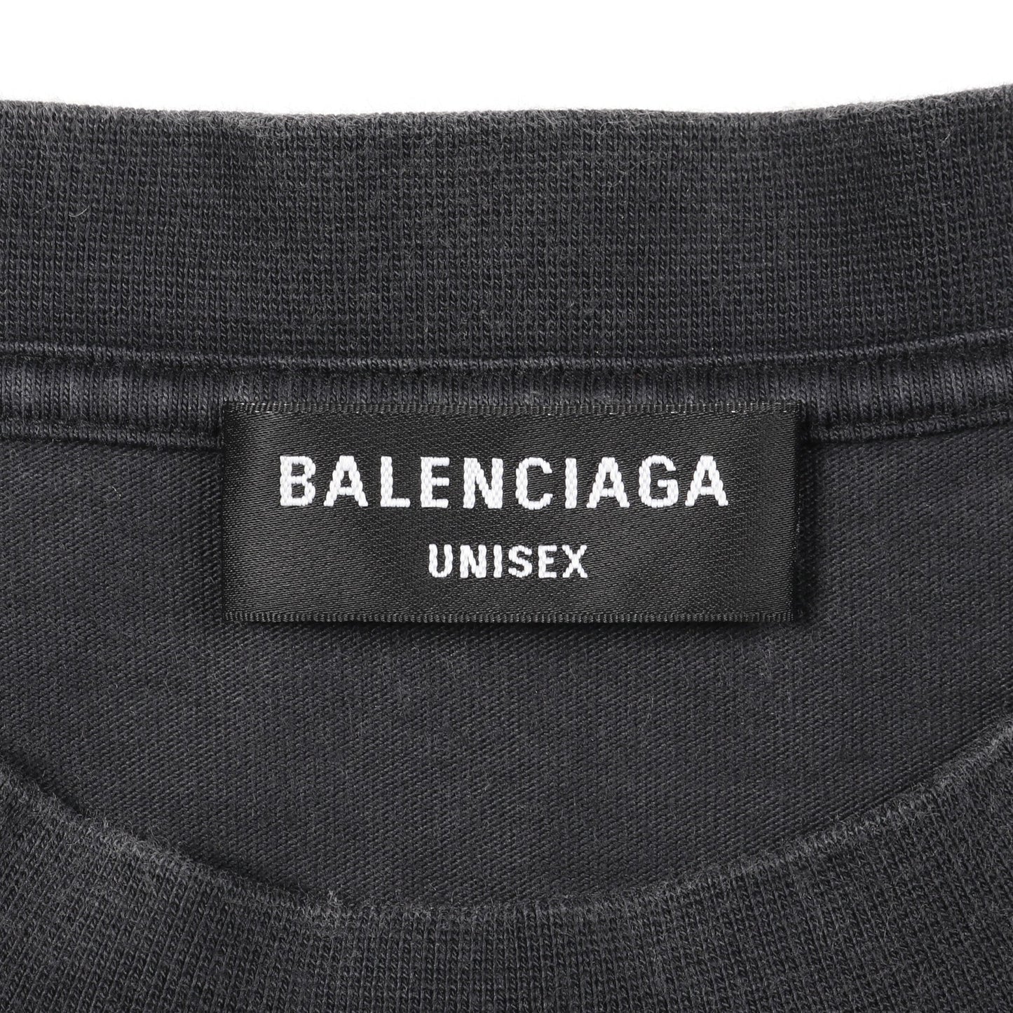 FASHION INSTITUTE Tシャツ クルーネック コットン ダークグレー バレンシアガ トップス BALENCIAGA