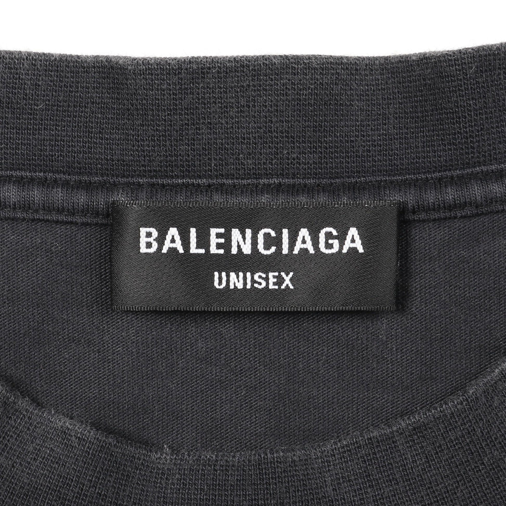 FASHION INSTITUTE Tシャツ クルーネック コットン ダークグレー バレンシアガ トップス BALENCIAGA