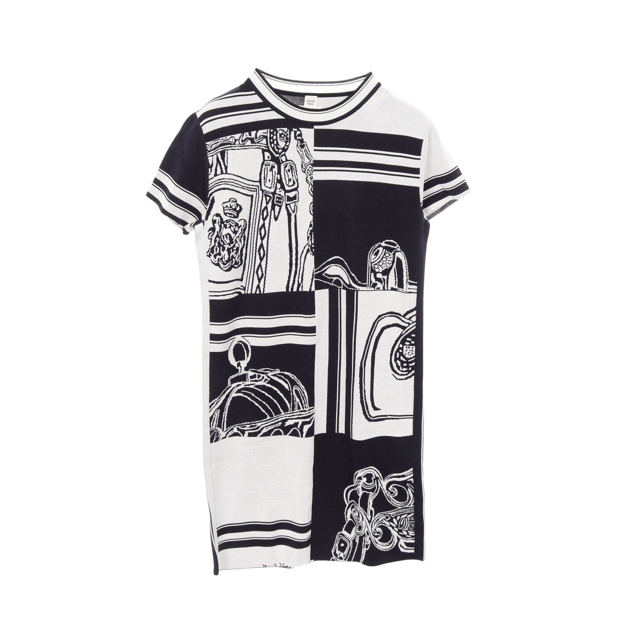 En Desordre Finesse ニットワンピース シルク ホワイト ネイビー