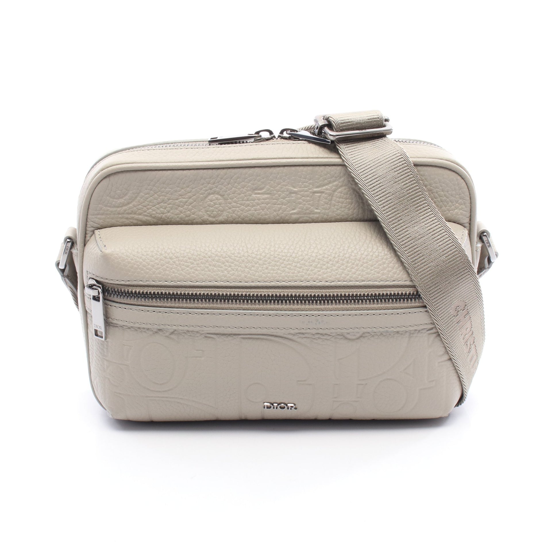 Rider 2.0 ジップ メッセンジャーバッグ ディオール グラビティ ショルダーバッグ レザー グレーベージュ バッグ Christian Dior