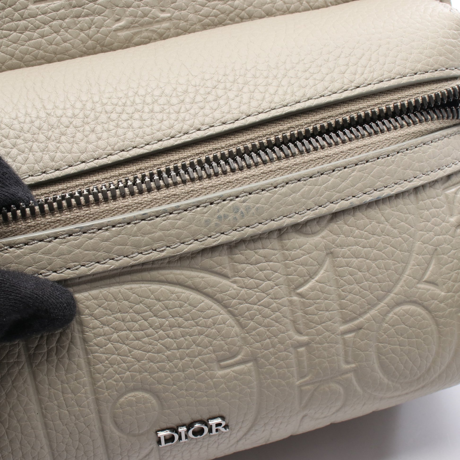 Rider 2.0 ジップ メッセンジャーバッグ ディオール グラビティ ショルダーバッグ レザー グレーベージュ バッグ Christian Dior
