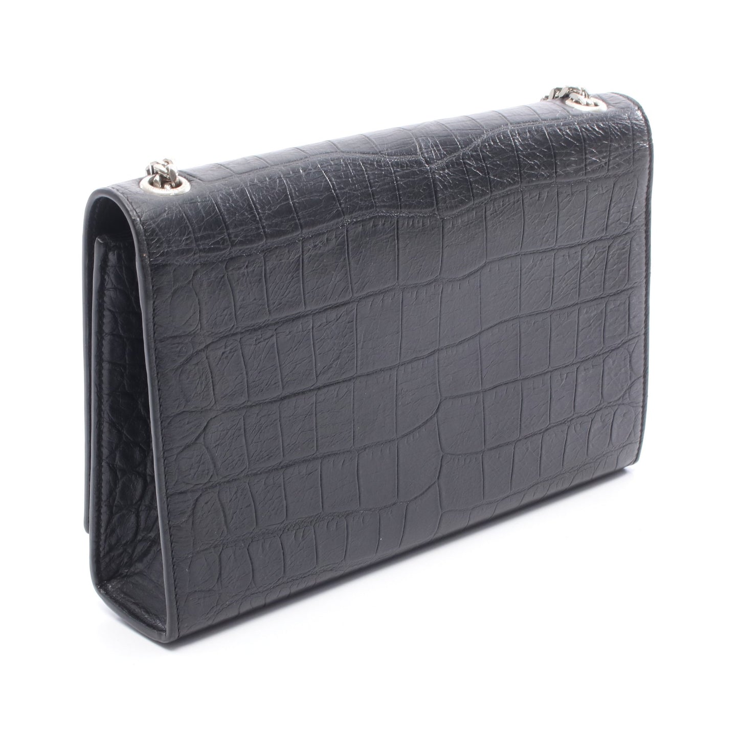 ケイト タッセル ミディアム チェーンショルダーバッグ レザー ブラック クロコ型押し サンローランパリ バッグ SAINT LAURENT PARIS