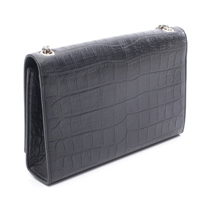 ケイト タッセル ミディアム チェーンショルダーバッグ レザー ブラック クロコ型押し サンローランパリ バッグ SAINT LAURENT PARIS