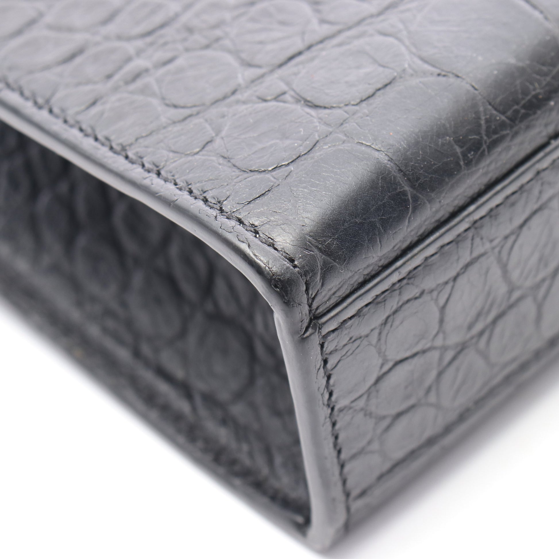 ケイト タッセル ミディアム チェーンショルダーバッグ レザー ブラック クロコ型押し サンローランパリ バッグ SAINT LAURENT PARIS
