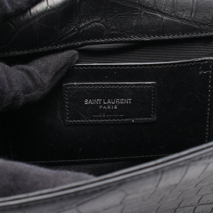ケイト タッセル ミディアム チェーンショルダーバッグ レザー ブラック クロコ型押し サンローランパリ バッグ SAINT LAURENT PARIS