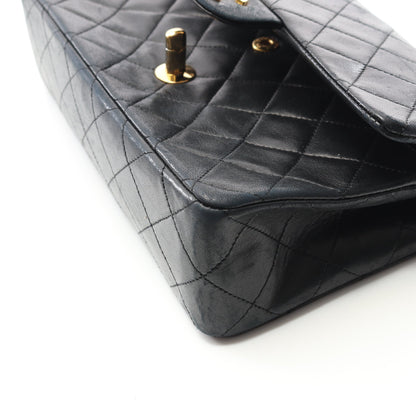 マトラッセ Wフラップ Wチェーンショルダーバッグ ラムスキン ブラック ゴールド金具 ヴィンテージ シャネル バッグ CHANEL