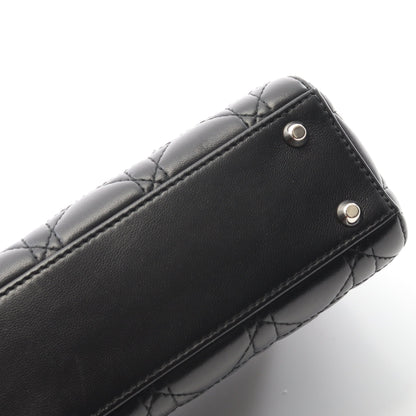 レディディオール ミニ カナージュ ハンドバッグ レザー ブラック 2WAY クリスチャンディオール バッグ Christian Dior