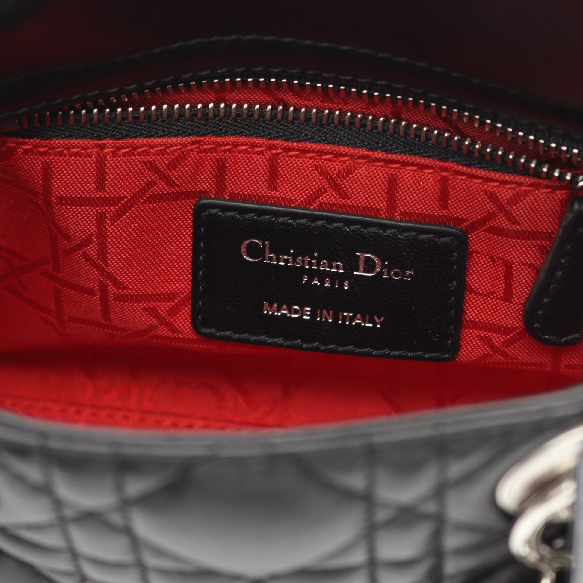 レディディオール ミニ カナージュ ハンドバッグ レザー ブラック 2WAY クリスチャンディオール バッグ Christian Dior