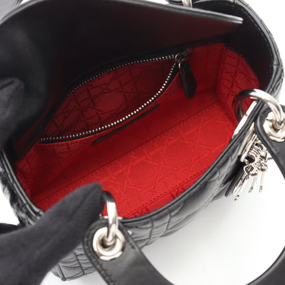 レディディオール ミニ カナージュ ハンドバッグ レザー ブラック 2WAY クリスチャンディオール バッグ Christian Dior