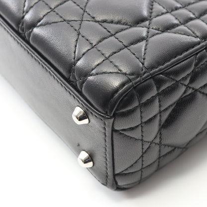 レディディオール ミニ カナージュ ハンドバッグ レザー ブラック 2WAY クリスチャンディオール バッグ Christian Dior