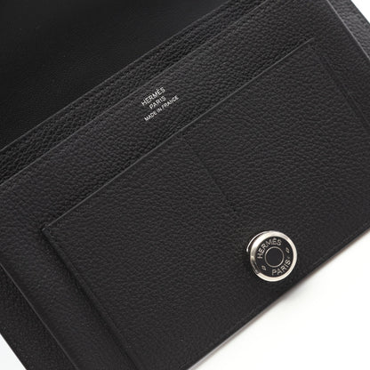 ドゴンGM 二つ折り長財布 トゴ ブラック シルバー金具 B刻印 エルメス 財布・小物 HERMES