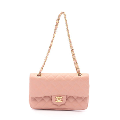 マトラッセ Wフラップ Wチェーンショルダーバッグ キャビアスキン ピンク ゴールド金具 シャネル バッグ CHANEL