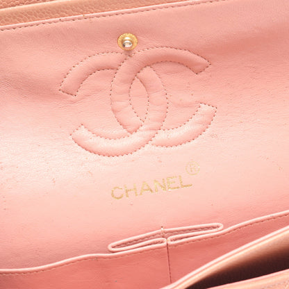 マトラッセ Wフラップ Wチェーンショルダーバッグ キャビアスキン ピンク ゴールド金具 シャネル バッグ CHANEL