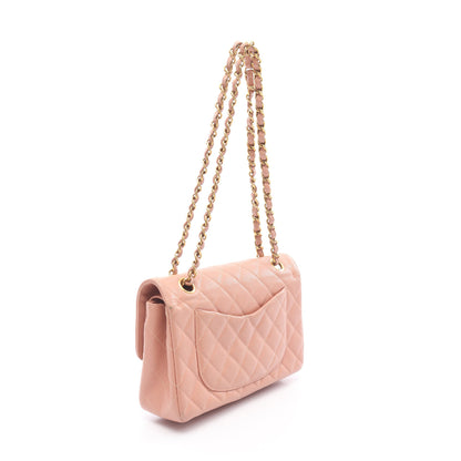 マトラッセ Wフラップ Wチェーンショルダーバッグ キャビアスキン ピンク ゴールド金具 シャネル バッグ CHANEL