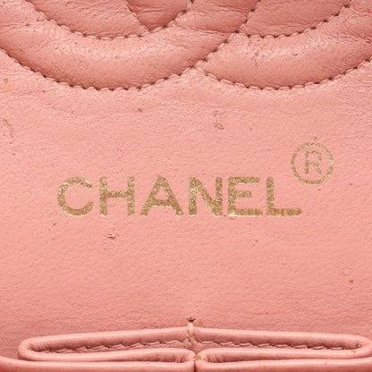 マトラッセ Wフラップ Wチェーンショルダーバッグ キャビアスキン ピンク ゴールド金具 シャネル バッグ CHANEL