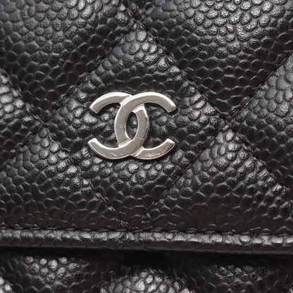 マトラッセ チェーンウォレット キャビアスキン ブラック シルバー金具 シャネル バッグ CHANEL