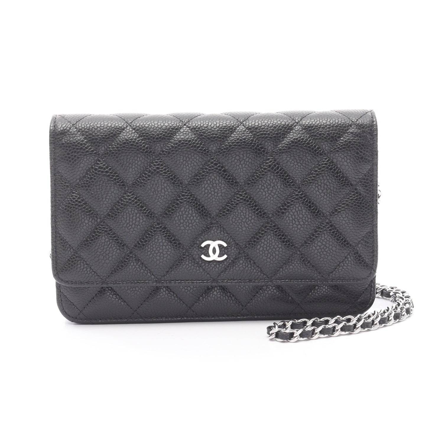 マトラッセ チェーンウォレット キャビアスキン ブラック シルバー金具 シャネル バッグ CHANEL