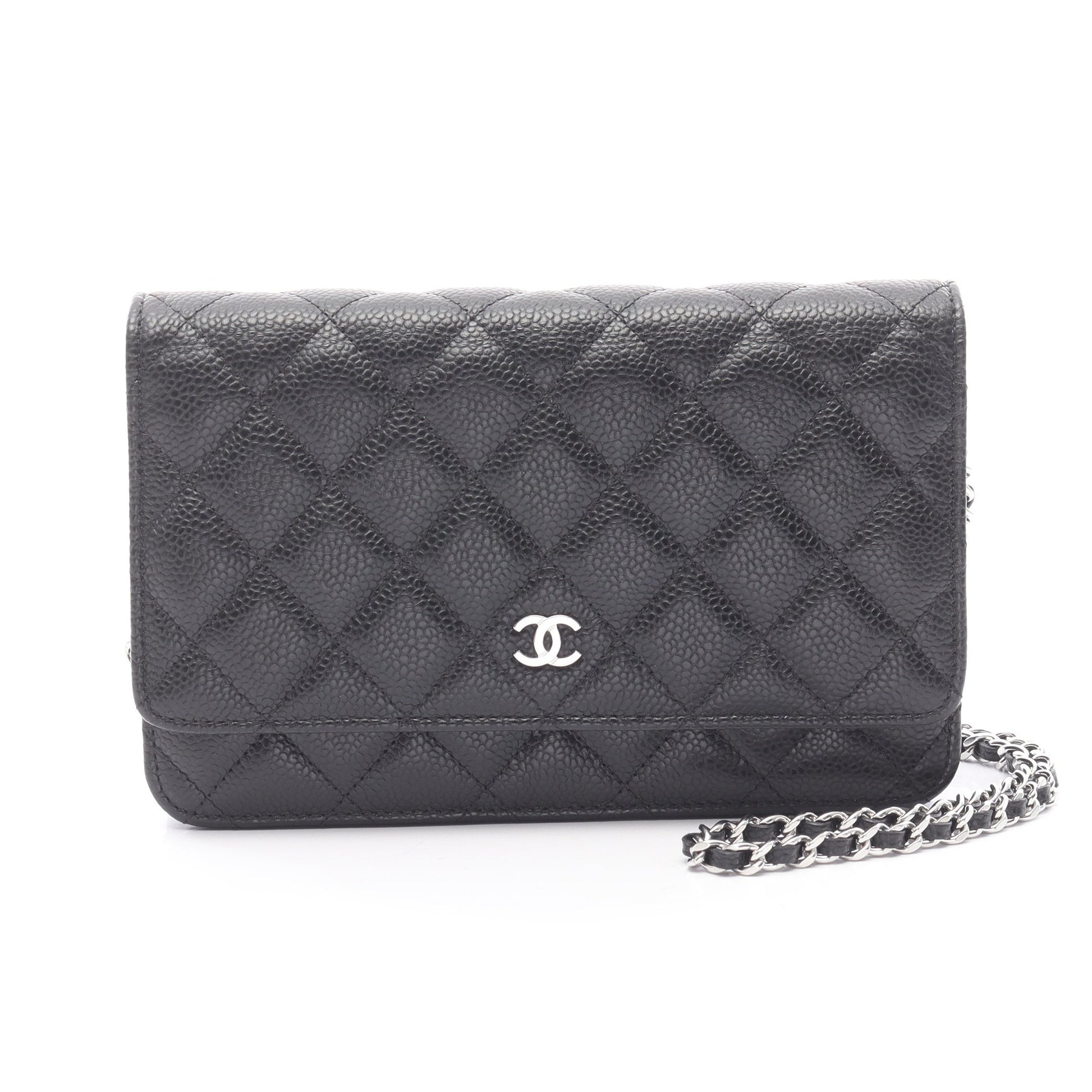 マトラッセ チェーンウォレット キャビアスキン ブラック シルバー金具 シャネル バッグ CHANEL