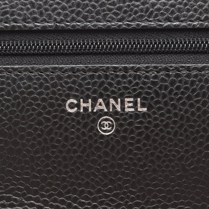 マトラッセ チェーンウォレット キャビアスキン ブラック シルバー金具 シャネル バッグ CHANEL