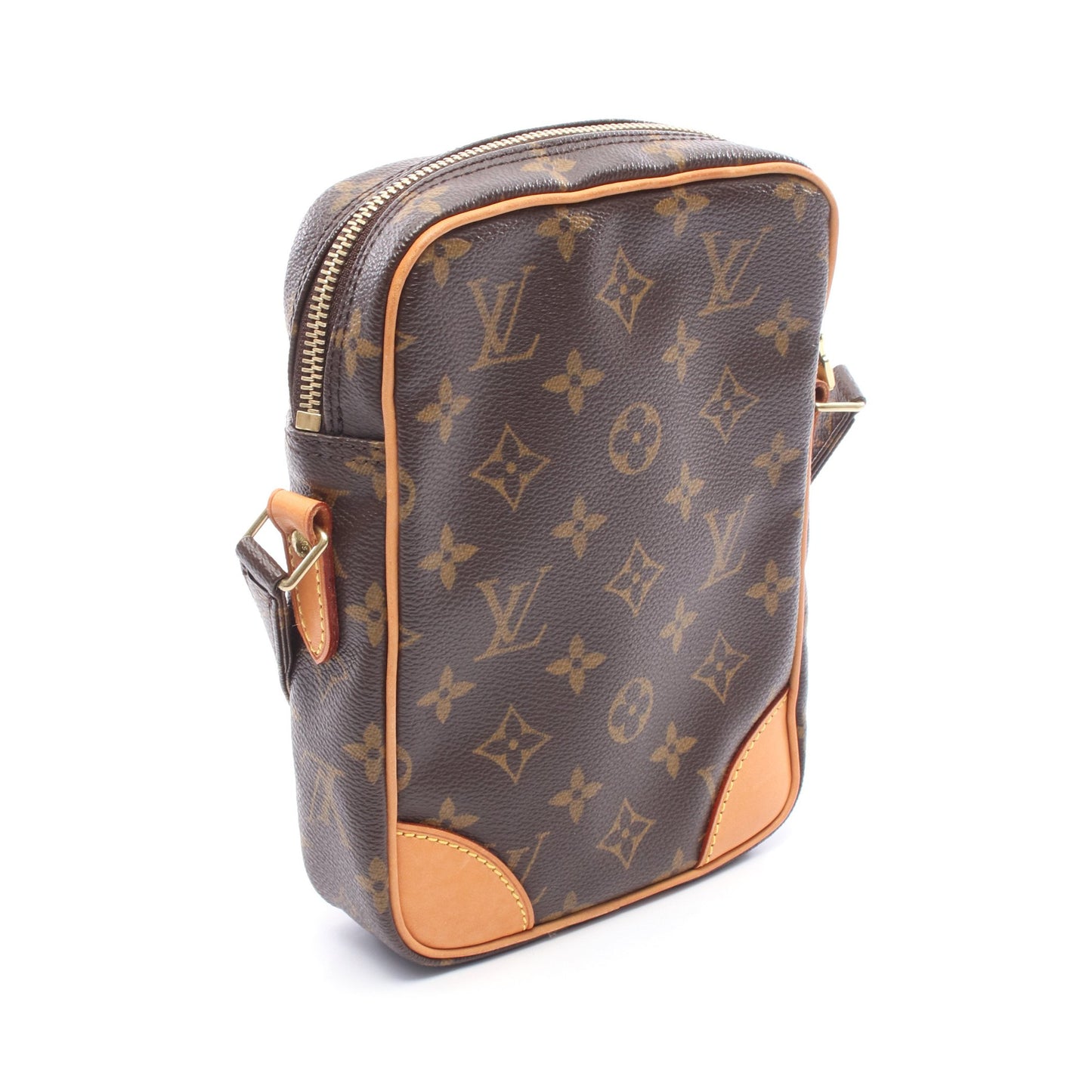 ダヌーブ モノグラム ショルダーバッグ PVC レザー ブラウン ルイヴィトン バッグ LOUIS VUITTON