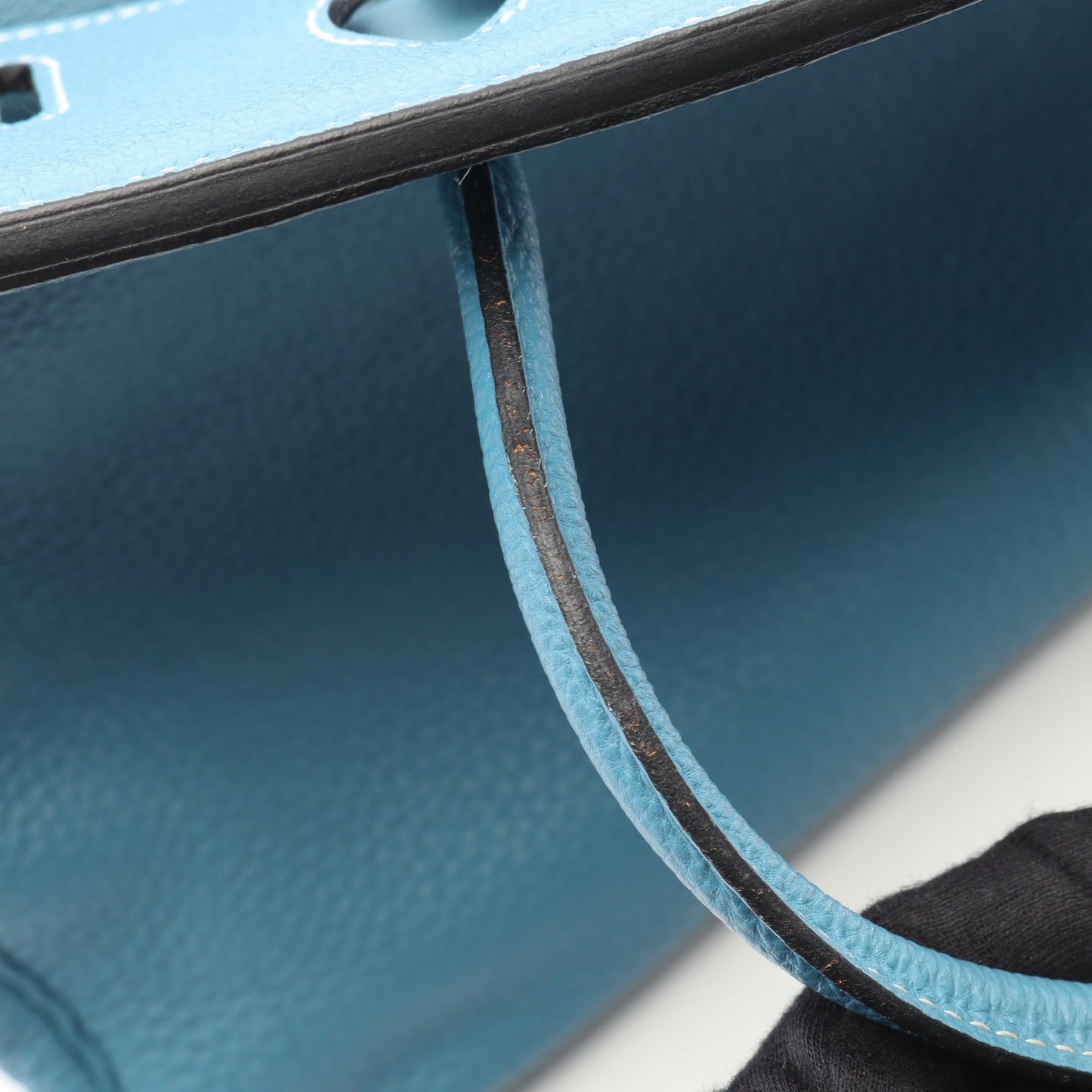 バーキン35 ブルージーン ハンドバッグ トゴ ブルー シルバー金具 □M刻印 エルメス バッグ HERMES