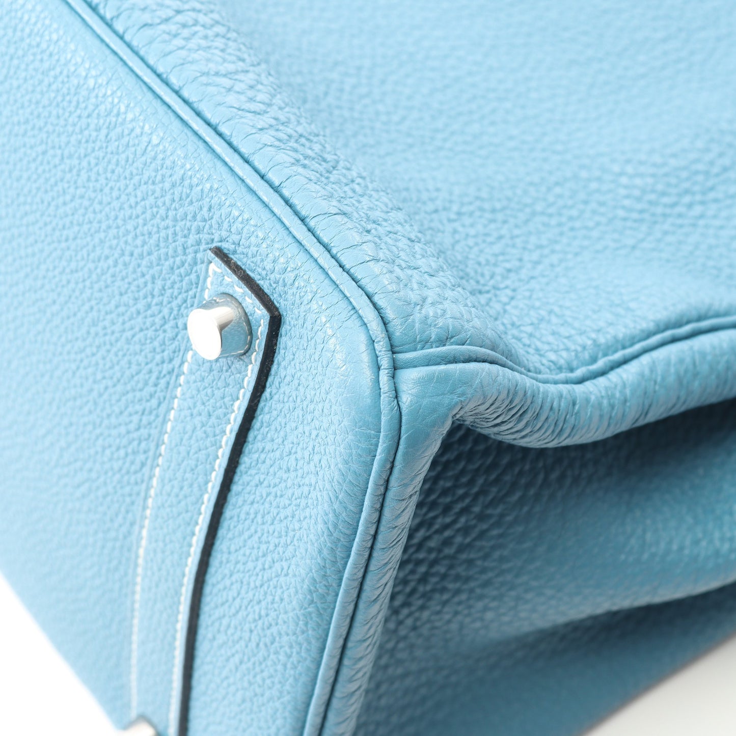 バーキン35 ブルージーン ハンドバッグ トゴ ブルー シルバー金具 □M刻印 エルメス バッグ HERMES