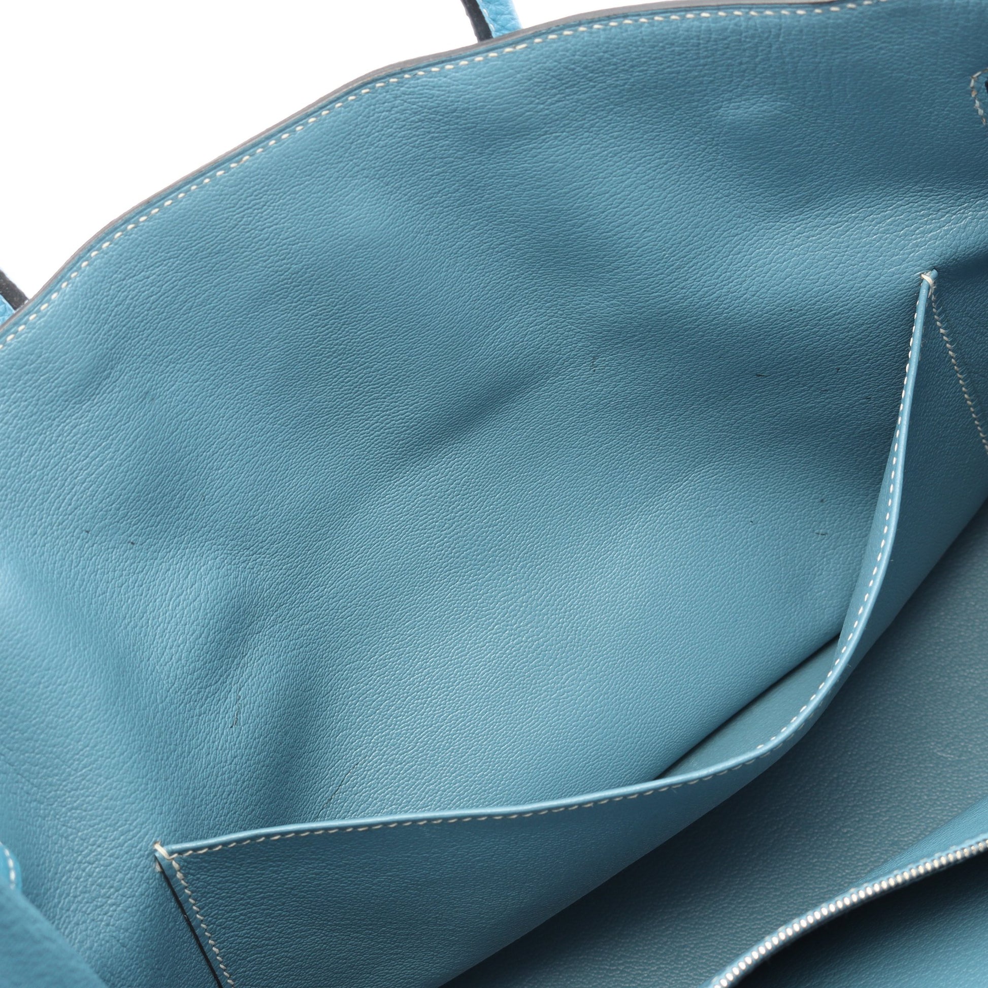 バーキン35 ブルージーン ハンドバッグ トゴ ブルー シルバー金具 □M刻印 エルメス バッグ HERMES