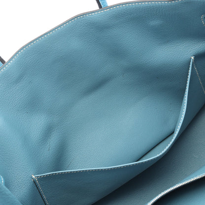 バーキン35 ブルージーン ハンドバッグ トゴ ブルー シルバー金具 □M刻印 エルメス バッグ HERMES