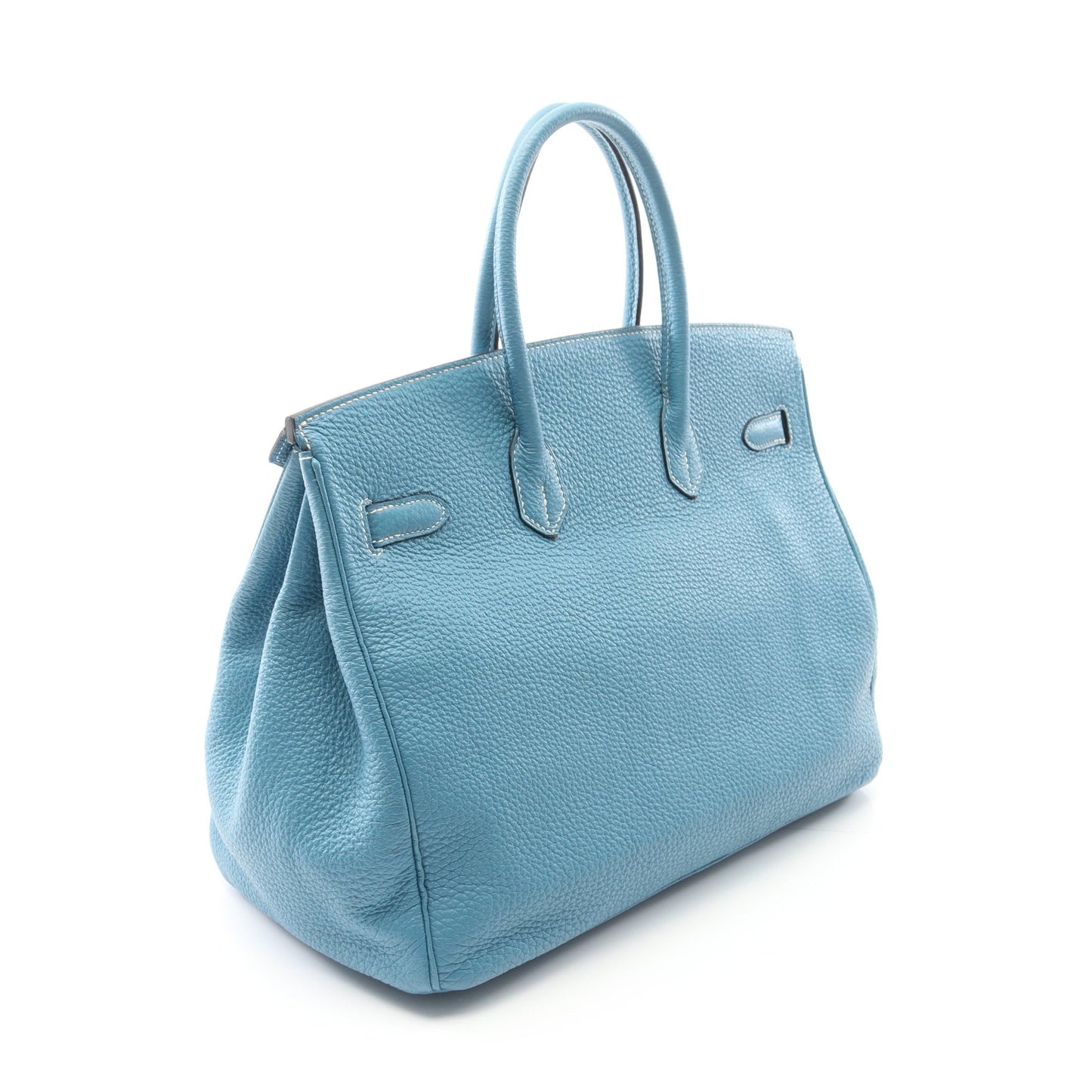 バーキン35 ブルージーン ハンドバッグ トゴ ブルー シルバー金具 □M刻印 エルメス バッグ HERMES