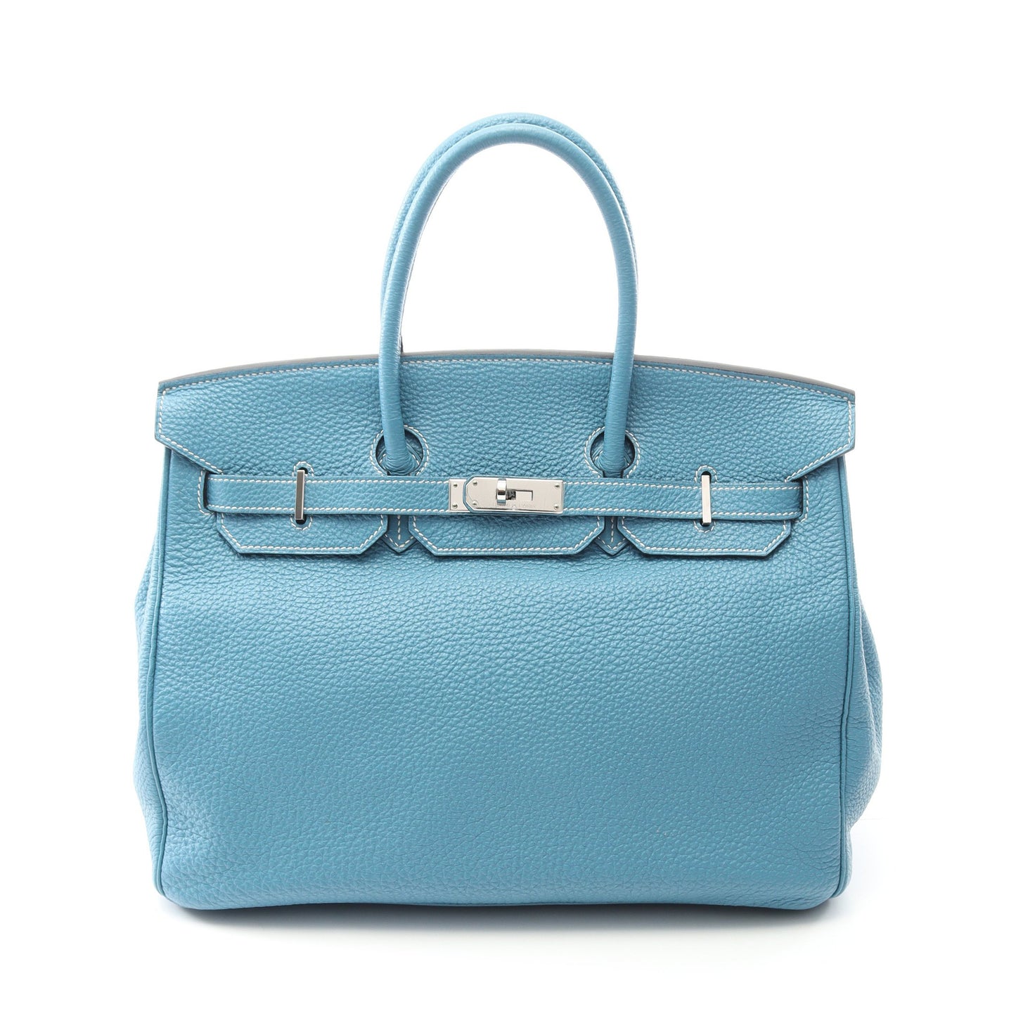 バーキン35 ブルージーン ハンドバッグ トゴ ブルー シルバー金具 □M刻印 エルメス バッグ HERMES