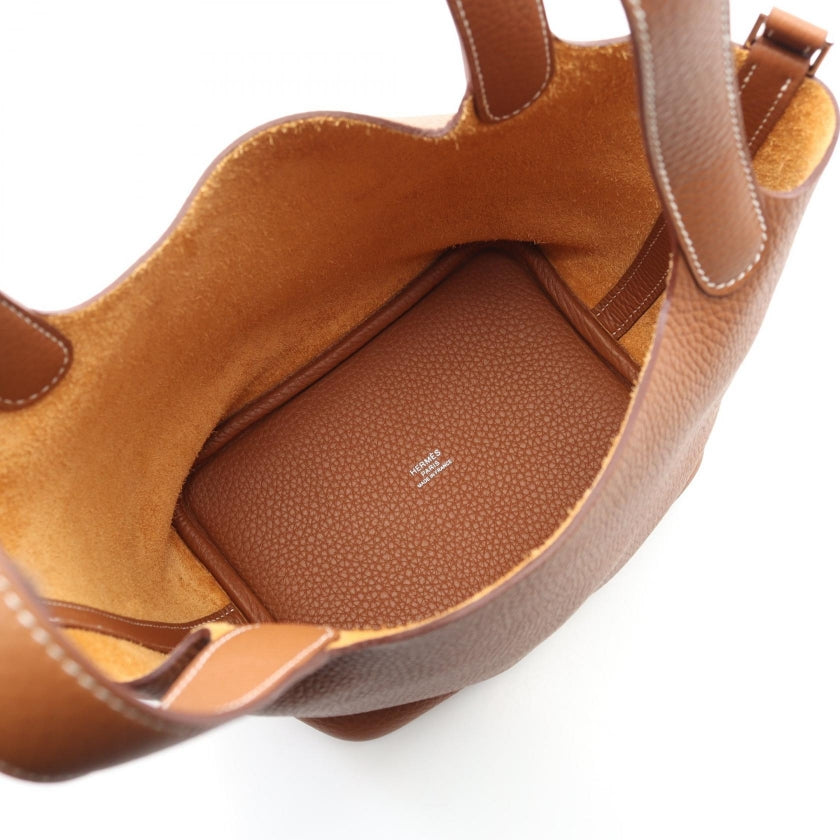 ピコタンロックPM ゴールド ハンドバッグ トリヨンクレマンス ライトブラウン シルバー金具 K刻印 エルメス バッグ HERMES