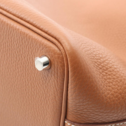 ピコタンロックPM ゴールド ハンドバッグ トリヨンクレマンス ライトブラウン シルバー金具 K刻印 エルメス バッグ HERMES