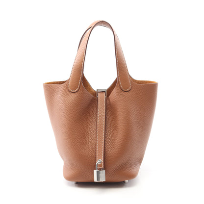 ピコタンロックPM ゴールド ハンドバッグ トリヨンクレマンス ライトブラウン シルバー金具 K刻印 エルメス バッグ HERMES