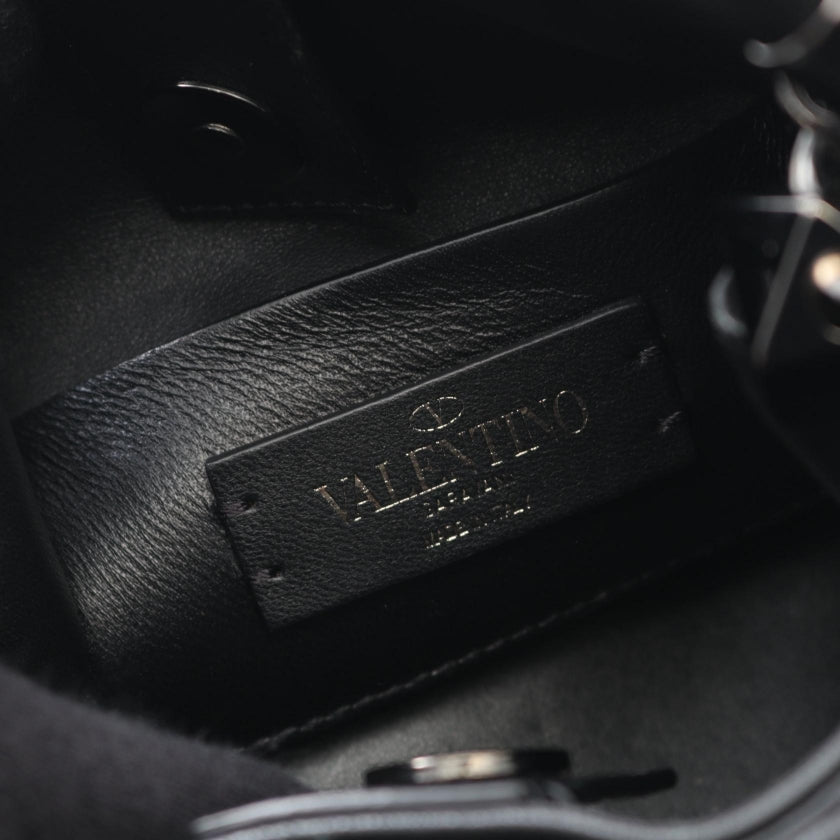 ローマンスタッズ ハンドバッグ レザー ブラック 2WAY ヴァレンティノ