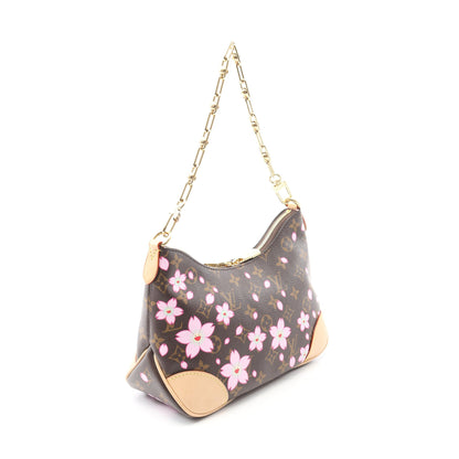 LOUIS VUITTON × 村上隆 ブーローニュ PM モノグラム サクラブラウン チェーンハンドバッグ PVC レザー ブラウン マルチカラー 2WAY ルイヴィトン バッグ LOUIS VUITTON
