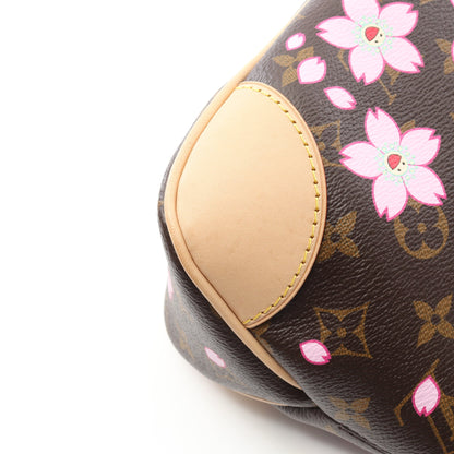 LOUIS VUITTON × 村上隆 ブーローニュ PM モノグラム サクラブラウン チェーンハンドバッグ PVC レザー ブラウン マルチカラー 2WAY ルイヴィトン バッグ LOUIS VUITTON