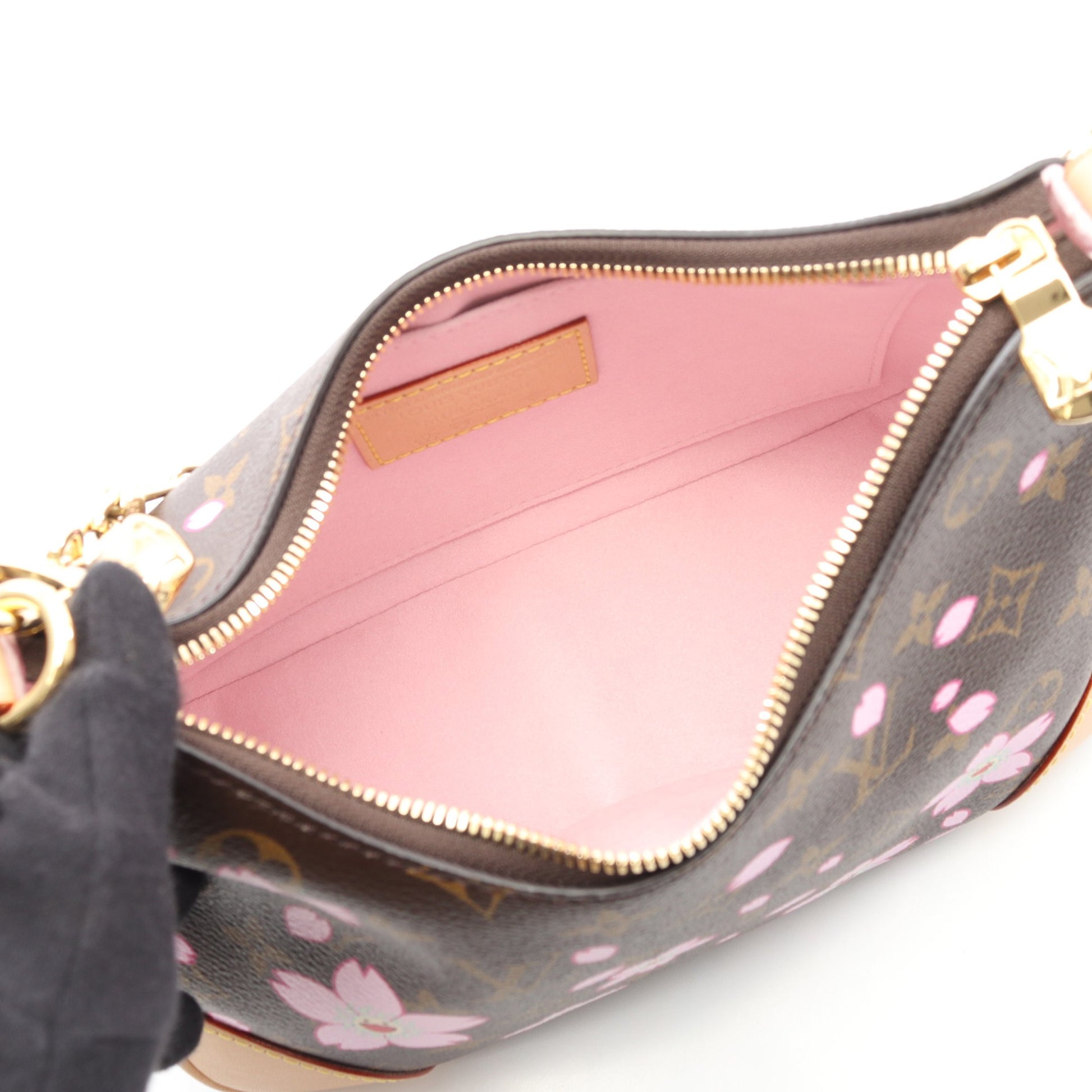 LOUIS VUITTON × 村上隆 ブーローニュ PM モノグラム サクラブラウン チェーンハンドバッグ PVC レザー ブラウン マルチカラー 2WAY ルイヴィトン バッグ LOUIS VUITTON