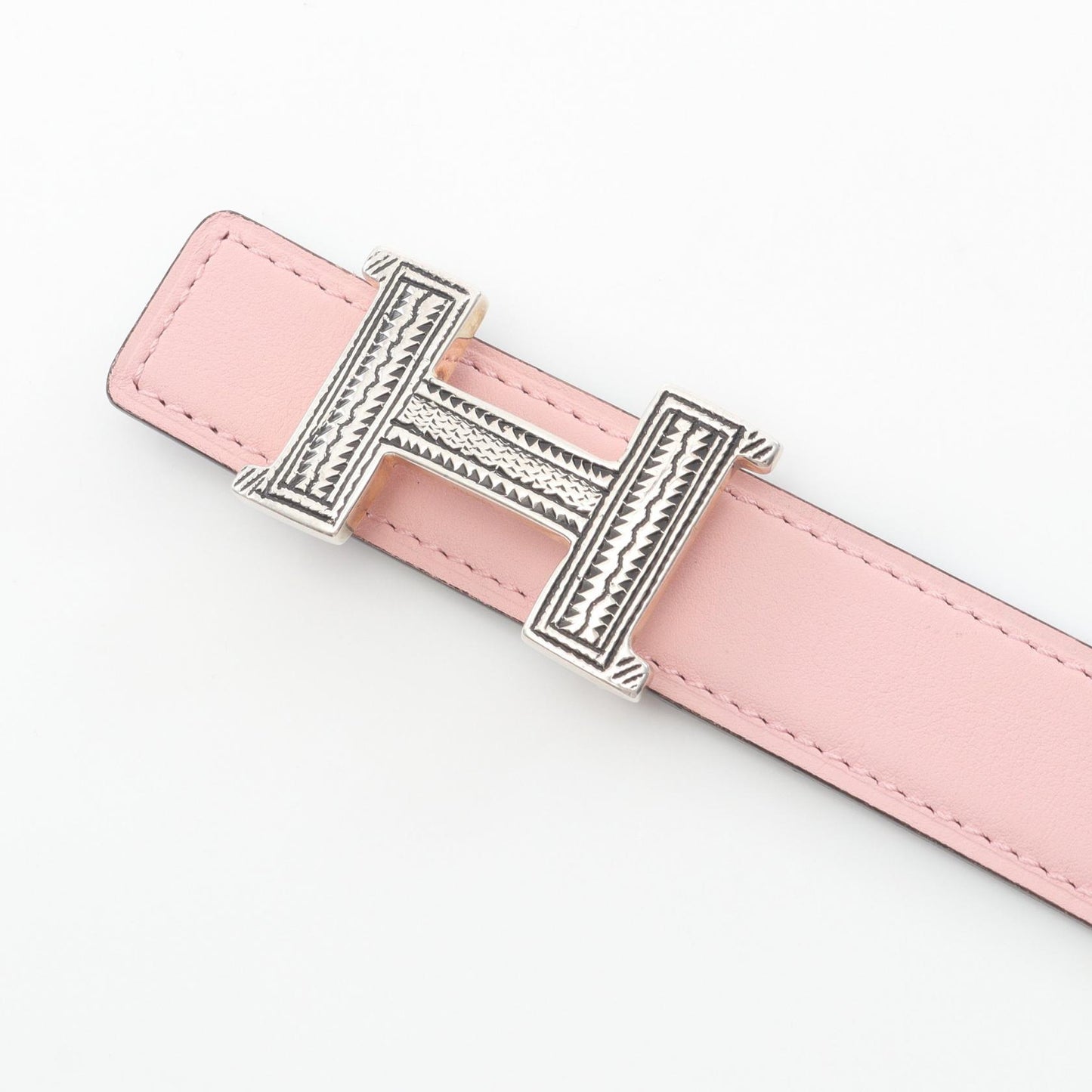Hトゥアレグ ＆ キット 24 ローズサクラ グリミスティ ベルト ヴォースイフト ヴォーエプソン SV925 ピンク グレー シルバー金具 リバーシブル W刻印 財布・小物 HERMES