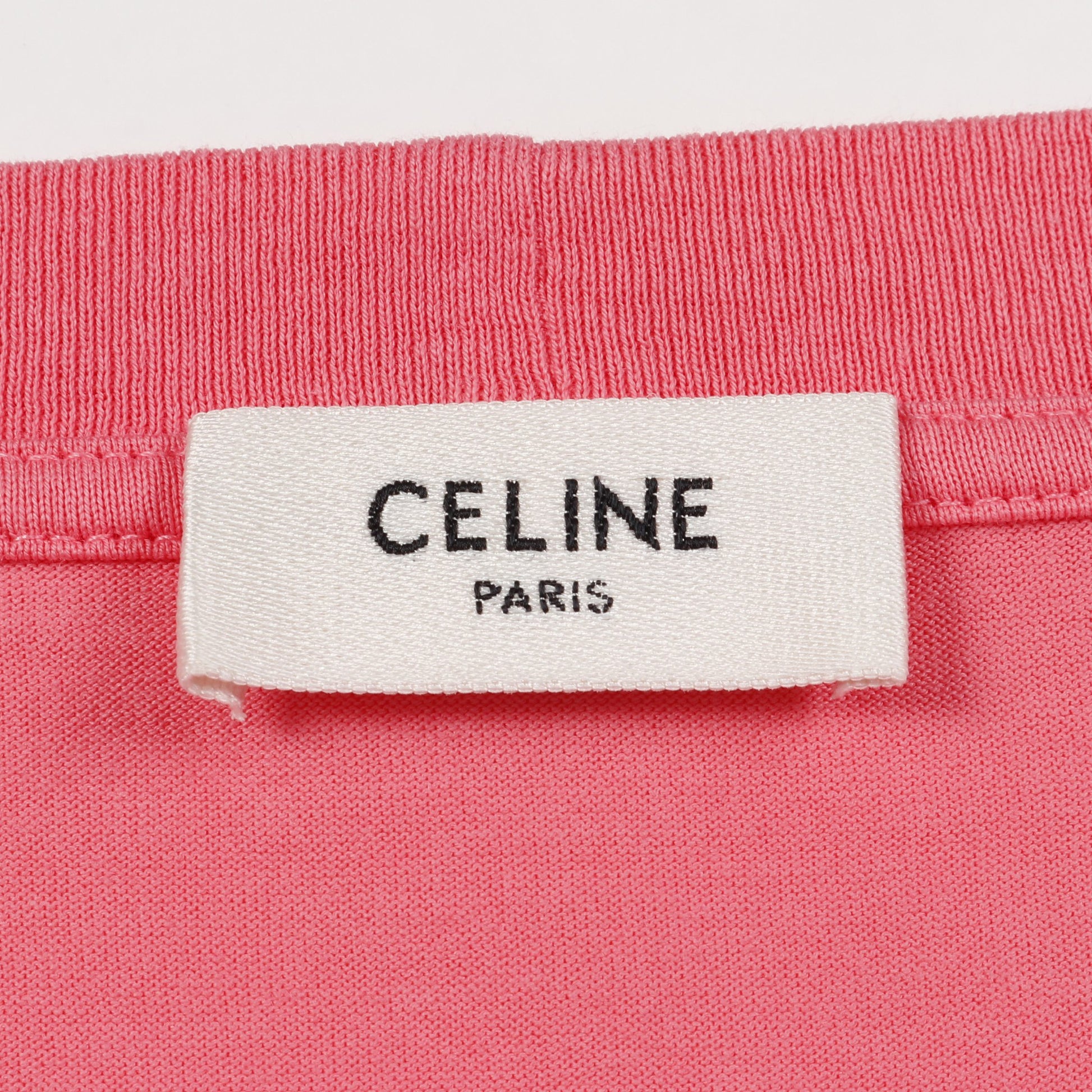 ルーズ Tシャツ ロゴプリント コットン ピンク セリーヌ トップス CELINE