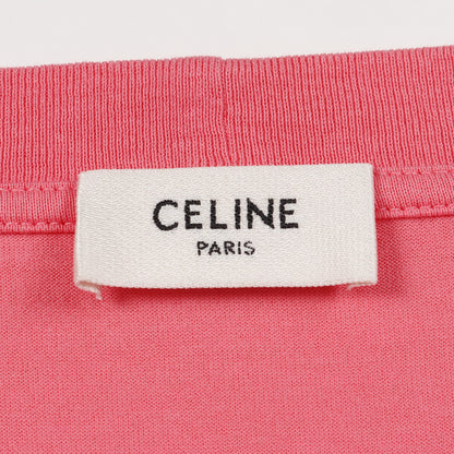 ルーズ Tシャツ ロゴプリント コットン ピンク セリーヌ トップス CELINE