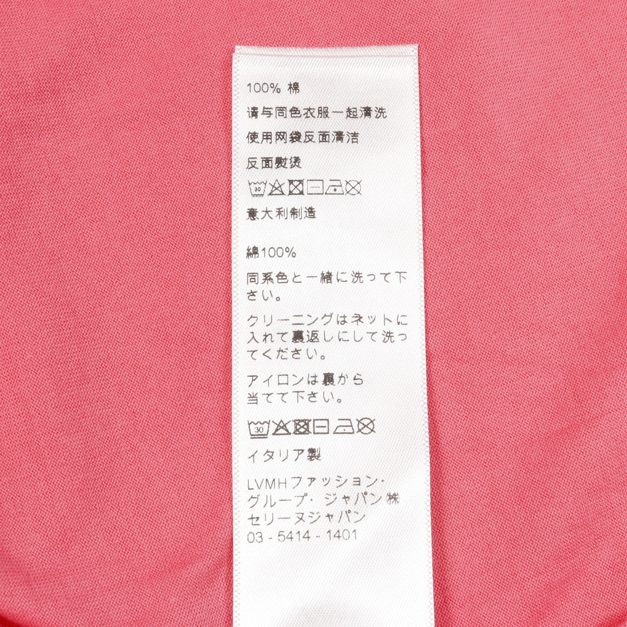 CELINE コットンTシャツ レア サーモンピンク ルーズ Tシャツ ロゴプリント コットン ピンク セリーヌ – RECLO