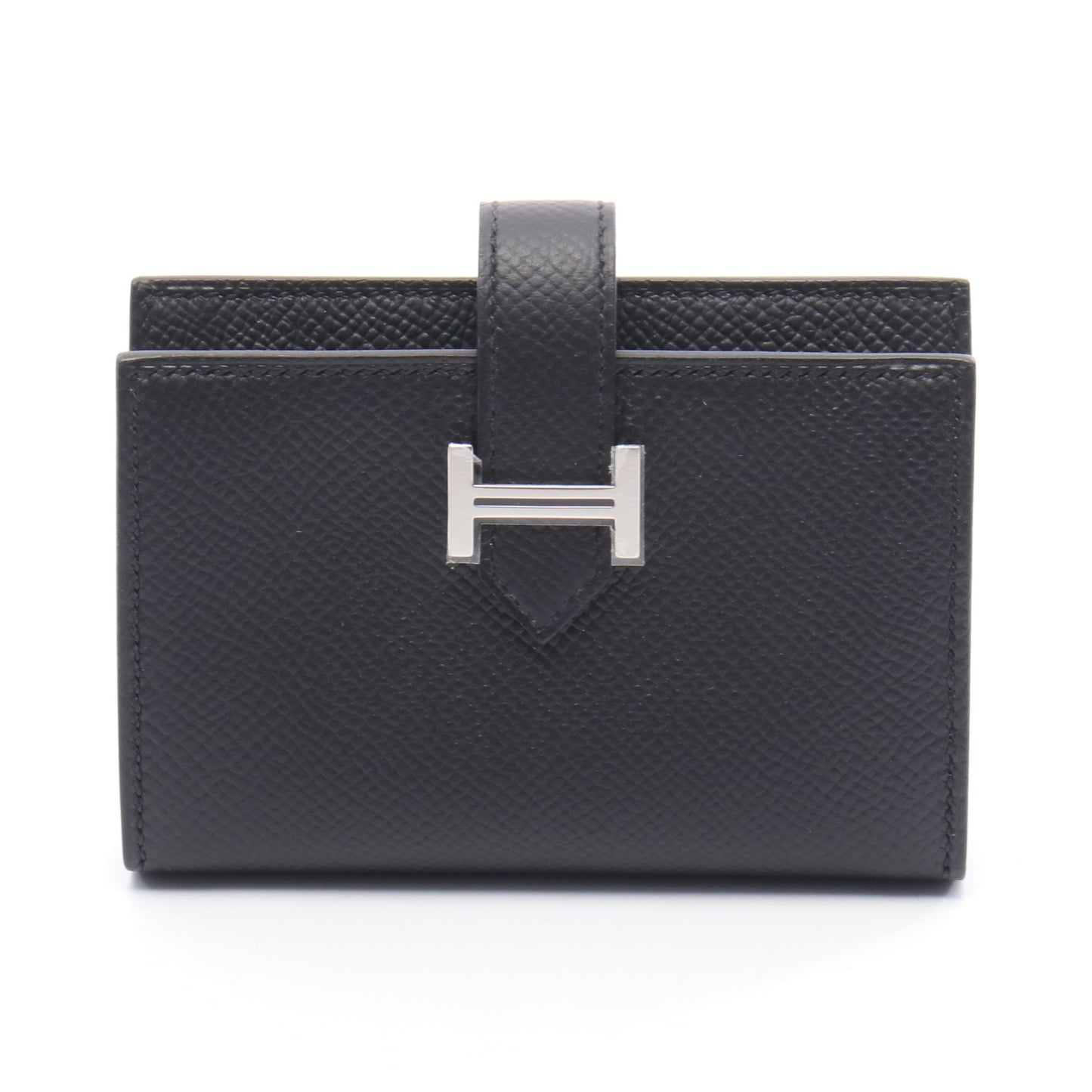 ベアンミニ カードケース ヴォーエプソン ブラック シルバー金具 W刻印 エルメス 財布・小物 HERMES
