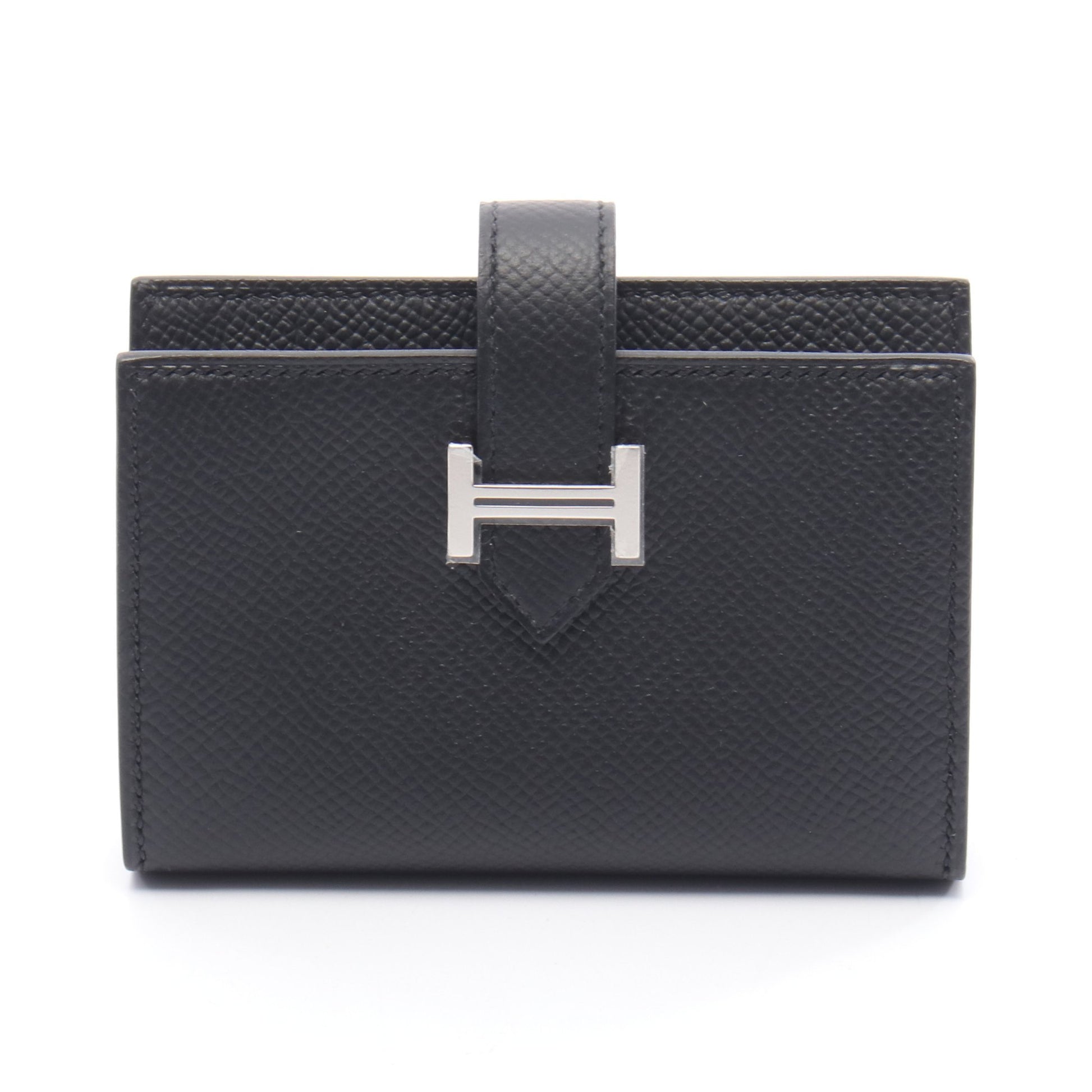 ベアンミニ カードケース ヴォーエプソン ブラック シルバー金具 W刻印 エルメス 財布・小物 HERMES